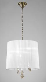Tiffany Antique Brass-White Crystal Ceiling Lights Mantra Shaded Crystal Fittings